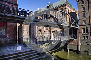 Historical warehouses in Speicherstadt district in Haburg, Germany