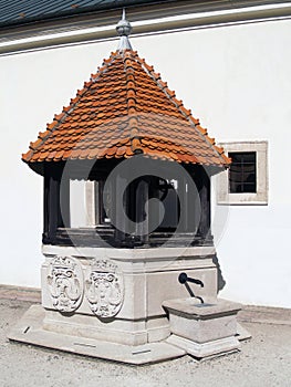 Historical well at Cerveny Kamen Castle