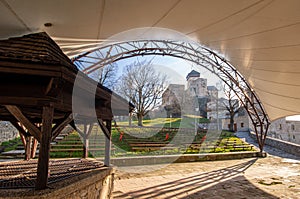 Trencin castle with old well, Slovakia