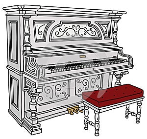 The historical white pianino