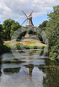 Historical wind mill in Bremen, Germany