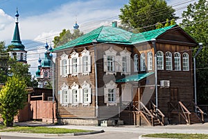 Historical wooden house in Irkutsk