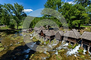 Historical wooden watermills near city Jajce, Bosnia and Herzegovina