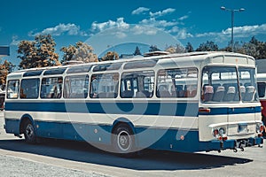 Historically bus in the depot, transport from 80 years