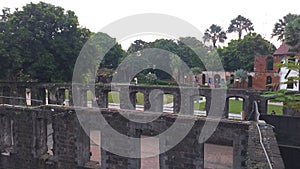 Historically site with old buildings structure