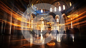 history blurred hagia sophia interior