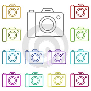 History, camera multi color icon. Simple thin line, outline vector of History icons for UI and UX, website or mobile application