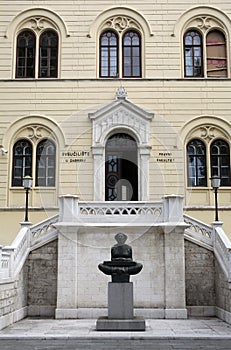 History of the Croats, sculpture by Ivan Mestrovic, located in front Zagreb university building photo
