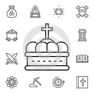 History, crown flat vector icon in history pack
