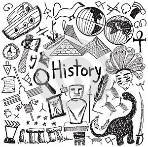 History education subject handwriting doodle icon photo