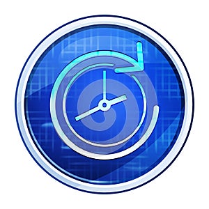 History icon futuristic blue round button vector illustration