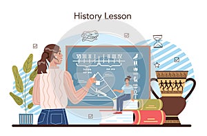 History lesson concept. History school subject, knowledge of the past