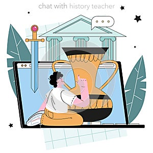 History lesson online service or platform. History school class