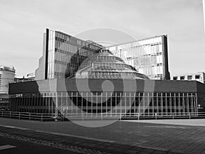 History Library in Cambridge in black and white