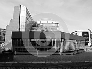 History Library in Cambridge in black and white