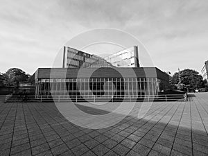 History Library in Cambridge in black and white