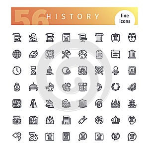 History Line Icons Set