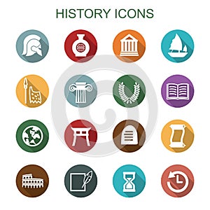 History long shadow icons