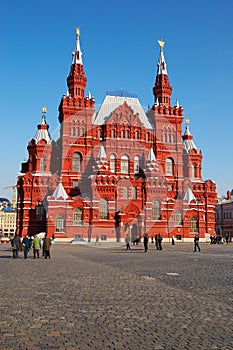 History Museum and Kremlin's tower at Red Suare in Moscow.