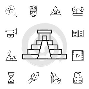 History, pyramid flat vector icon in history pack