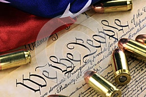 History of the Second Amendment - Bullets on Bill of Rights photo