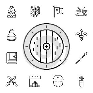 History, shield flat vector icon in history pack