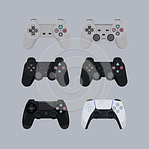 History of Sony PlayStation controller vector illustration