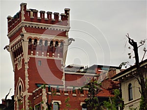 History, time, tower, altitude and splendour in Milan city, Italy photo