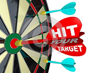 Hit Your Target Dart on Dartboard Achieve Success