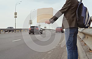 Hitchhiker on the road