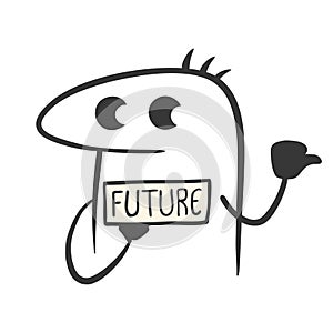 Hitchhiker traveling to future