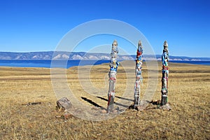 Hitching post on Olkhon Island, Siberia, Russia