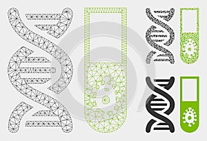 Hitech Microbiology Vector Mesh Wire Frame Model and Triangle Mosaic Icon