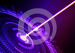 Hitech technology radar ring laser abstract background vector illustration