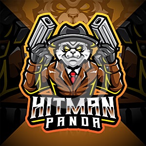 Hitman panda esport mascot logo design