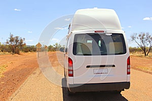 Hitop campervan driving offroad Outback Australia