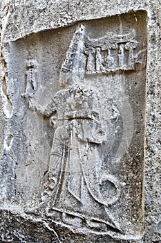 Hittire rock relief carving at Hattusa