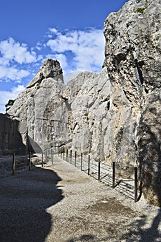 Hittire rock relief carving at Hattusa