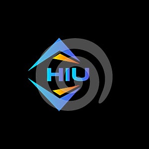 HIU abstract technology logo design on Black background. HIU creative initials letter logo concept