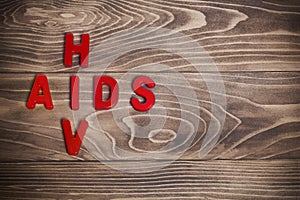 HIV AIDS red letters
