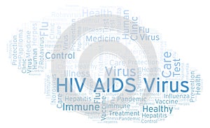 HIV AIDS Virus word cloud, made with text only