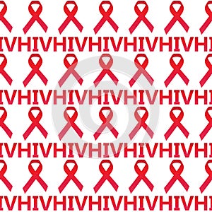 HIV ribbon simply symmetry seamless pattern