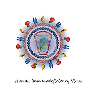 HIV virus particle structure isolated