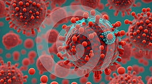 HIV Virus Particles Budding away from T Lymphocytes Cell