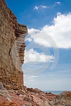 Hive beach, Bridport, Dorset, the view of the cliffs