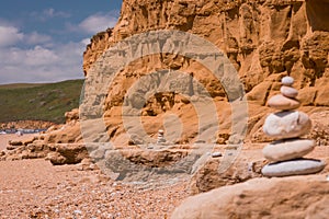 Hive beach, Bridport, Dorset, the view of the cliffs