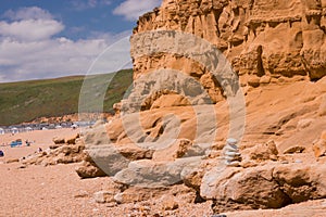 Hive beach, Bridport, Dorset, the view of the cliffs