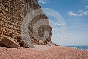 Hive beach, Bridport, Dorset, the view of the cliffs