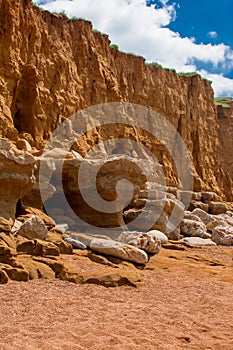 Hive beach, Bridport, Dorset, the view of the Hive beach, Bridport, Dorset, the view of the cliffs