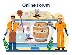 Hiver or beekeeper online service or platform. Apiculture farmer